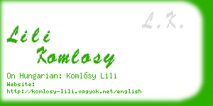 lili komlosy business card