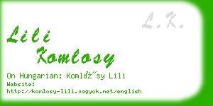 lili komlosy business card